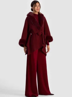 Alice and Olivia ANDREW PANT|JADE MESH BUTTON DOWN*JOANNE SWEATER COAT