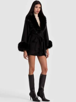 Alice and Olivia ANDREW PANT|JADE MESH BUTTON DOWN*JOANNE SWEATER COAT