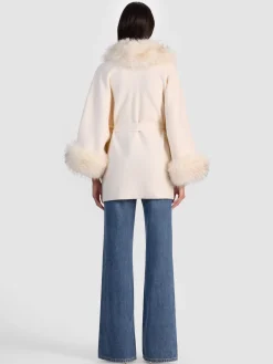 Alice and Olivia ANDREW PANT|JADE MESH BUTTON DOWN*JOANNE SWEATER COAT