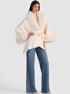 Alice and Olivia ANDREW PANT|JADE MESH BUTTON DOWN*JOANNE SWEATER COAT
