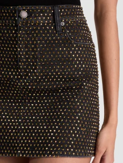 Alice and Olivia MINI*JOSS EMBELLISHED DENIM SKIRT