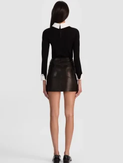 Alice and Olivia MINI*JOSS LEATHER MINI SKIRT