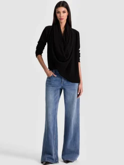 Alice and Olivia PULLOVERS*JULES CASHMERE DRAPED PULLOVER