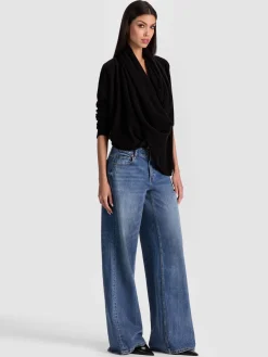 Alice and Olivia PULLOVERS*JULES CASHMERE DRAPED PULLOVER