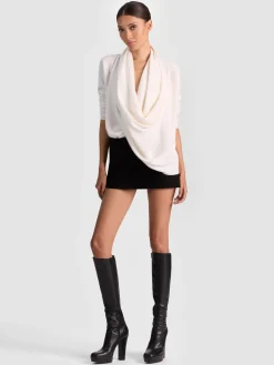 Alice and Olivia PULLOVERS*JULES CASHMERE DRAPED PULLOVER