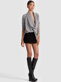Alice and Olivia PULLOVERS*JULES CASHMERE DRAPED PULLOVER