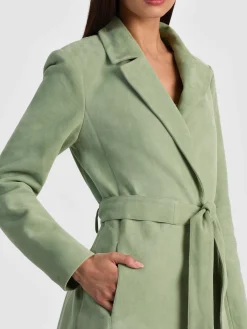 Alice and Olivia COATS*KARLEY SUEDE WRAP COAT