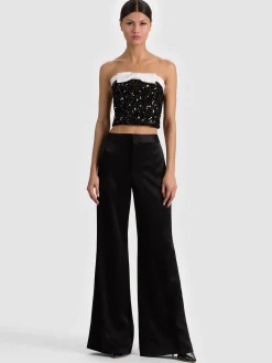 Alice and Olivia CROP TOPS*KATYA EMBELLISHED BOW TOP