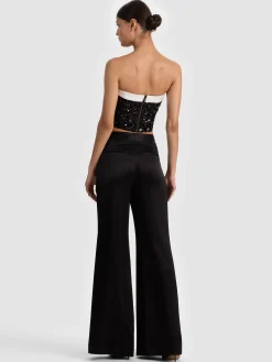 Alice and Olivia CROP TOPS*KATYA EMBELLISHED BOW TOP