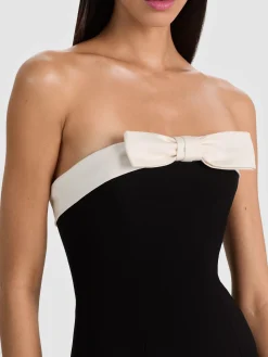 Alice and Olivia JUMPSUITS + ROMPERS*KATYA SCULPTED BOW ROMPER