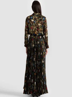 Alice and Olivia MAXI*KATZ PLEATED MAXI SKIRT
