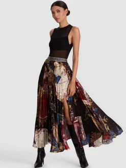 Alice and Olivia MAXI*KATZ PLEATED MAXI SKIRT