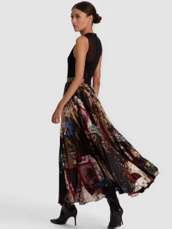 Alice and Olivia MAXI*KATZ PLEATED MAXI SKIRT