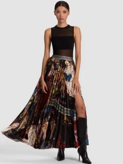 Alice and Olivia MAXI*KATZ PLEATED MAXI SKIRT
