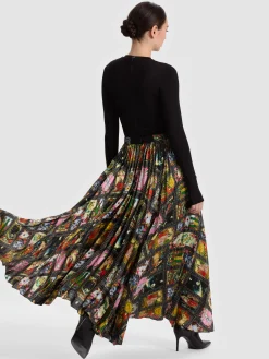 Alice and Olivia MAXI*KATZ PLEATED MAXI SKIRT