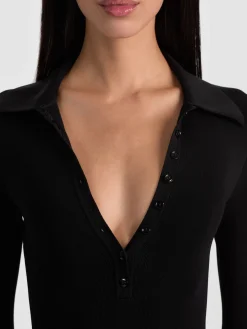 Alice and Olivia BODYSUITS*KEENAN POLO BODYSUIT