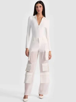 Alice and Olivia BODYSUITS*KEENAN POLO BODYSUIT