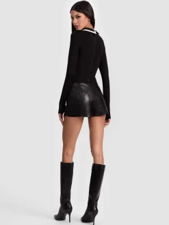 Alice and Olivia BODYSUITS*KEENAN POLO BODYSUIT