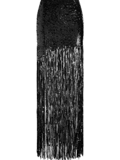 Alice and Olivia MAXI*KENDRA SEQUIN FRINGE MAXI SKIRT