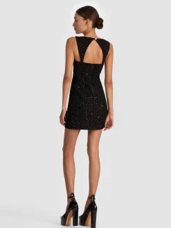 Alice and Olivia MINI*KERIA EMBELLISHED TWEED MINI DRESS