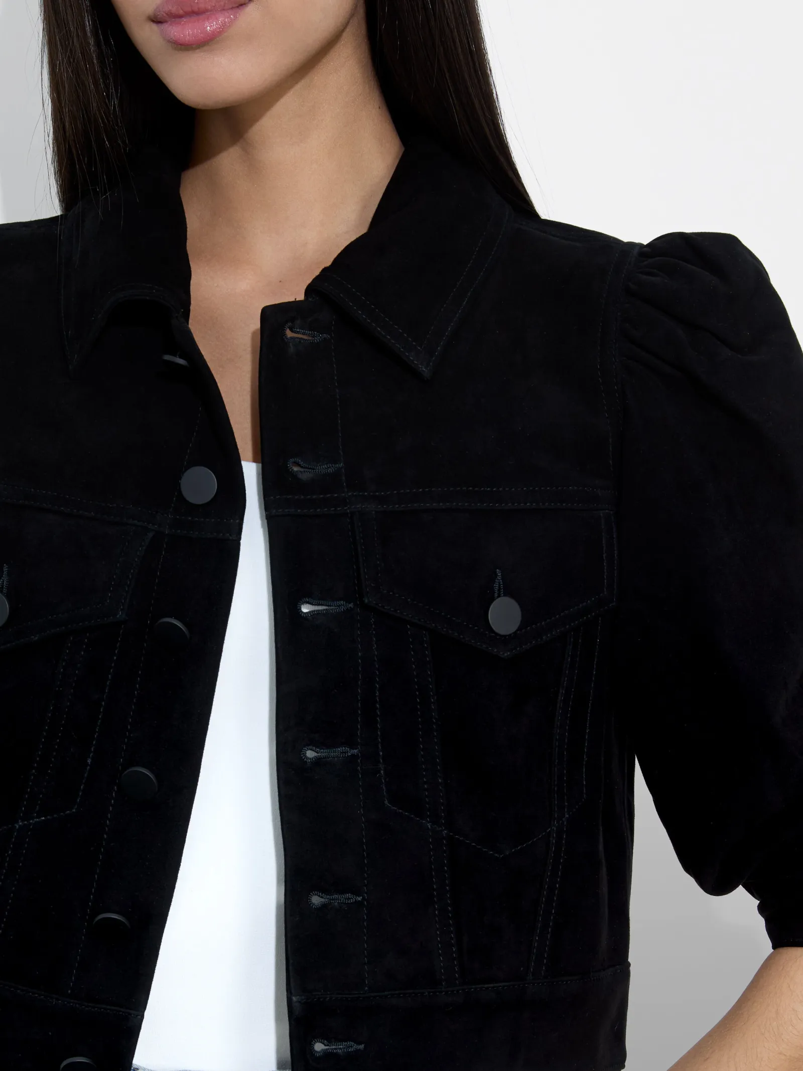 Alice and Olivia LEATHER + SUEDE*LANA SUEDE JACKET