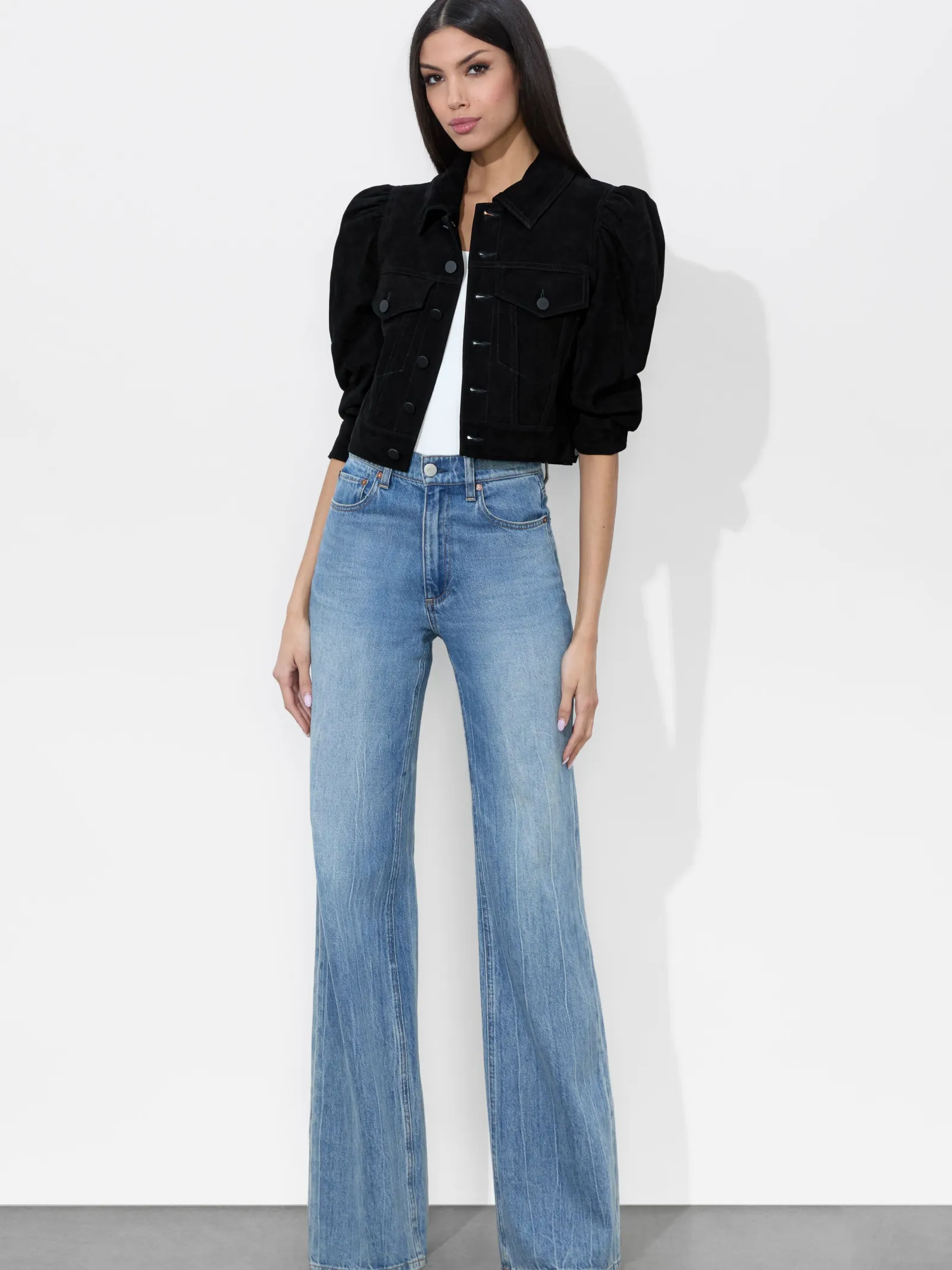 Alice and Olivia LEATHER + SUEDE*LANA SUEDE JACKET