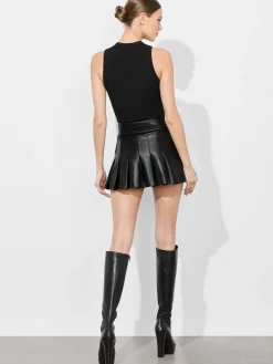 Alice and Olivia MINI*LANNA VEGAN MINI SKIRT