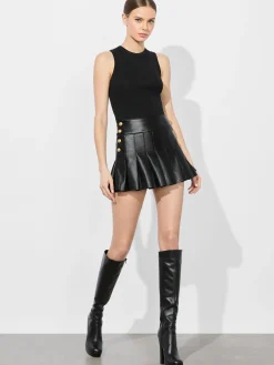Alice and Olivia MINI*LANNA VEGAN MINI SKIRT