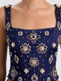 Alice and Olivia TANKS*LILIANNA EMBELLISHED CORSET TOP