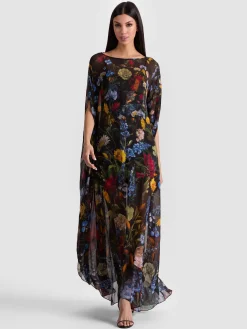Alice and Olivia MAXI*LINN CAPE MAXI DRESS