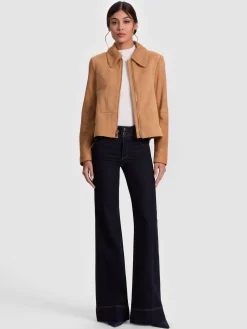 Alice and Olivia LEATHER + SUEDE*LOGAN SUEDE COAT