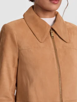Alice and Olivia LEATHER + SUEDE*LOGAN SUEDE COAT
