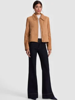Alice and Olivia LEATHER + SUEDE*LOGAN SUEDE COAT