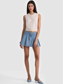 Alice and Olivia CARDIGANS*LOLY BUTTON FRONT CASHMERE VEST