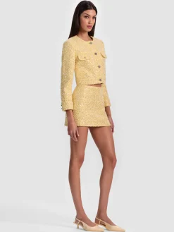 Alice and Olivia CROPPED JACKETS*LORIE EMBELLISHED TWEED JACKET