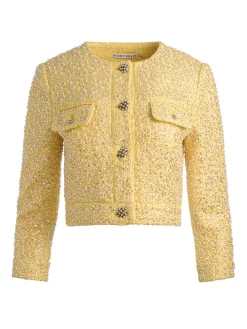 Alice and Olivia CROPPED JACKETS*LORIE EMBELLISHED TWEED JACKET