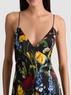 Alice and Olivia MIDI*LUCIANA SLIP DRESS