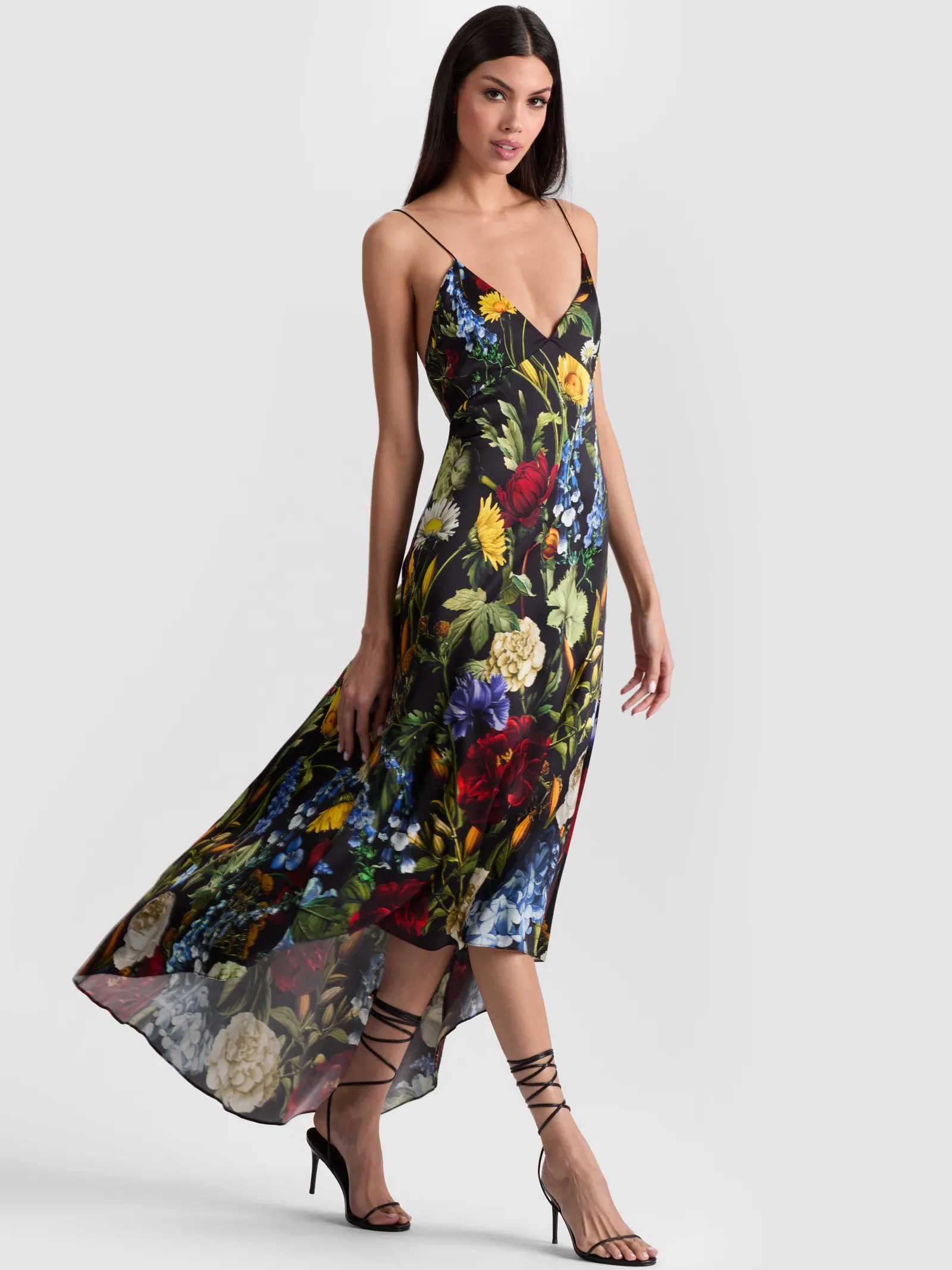 Alice and Olivia MIDI*LUCIANA SLIP DRESS