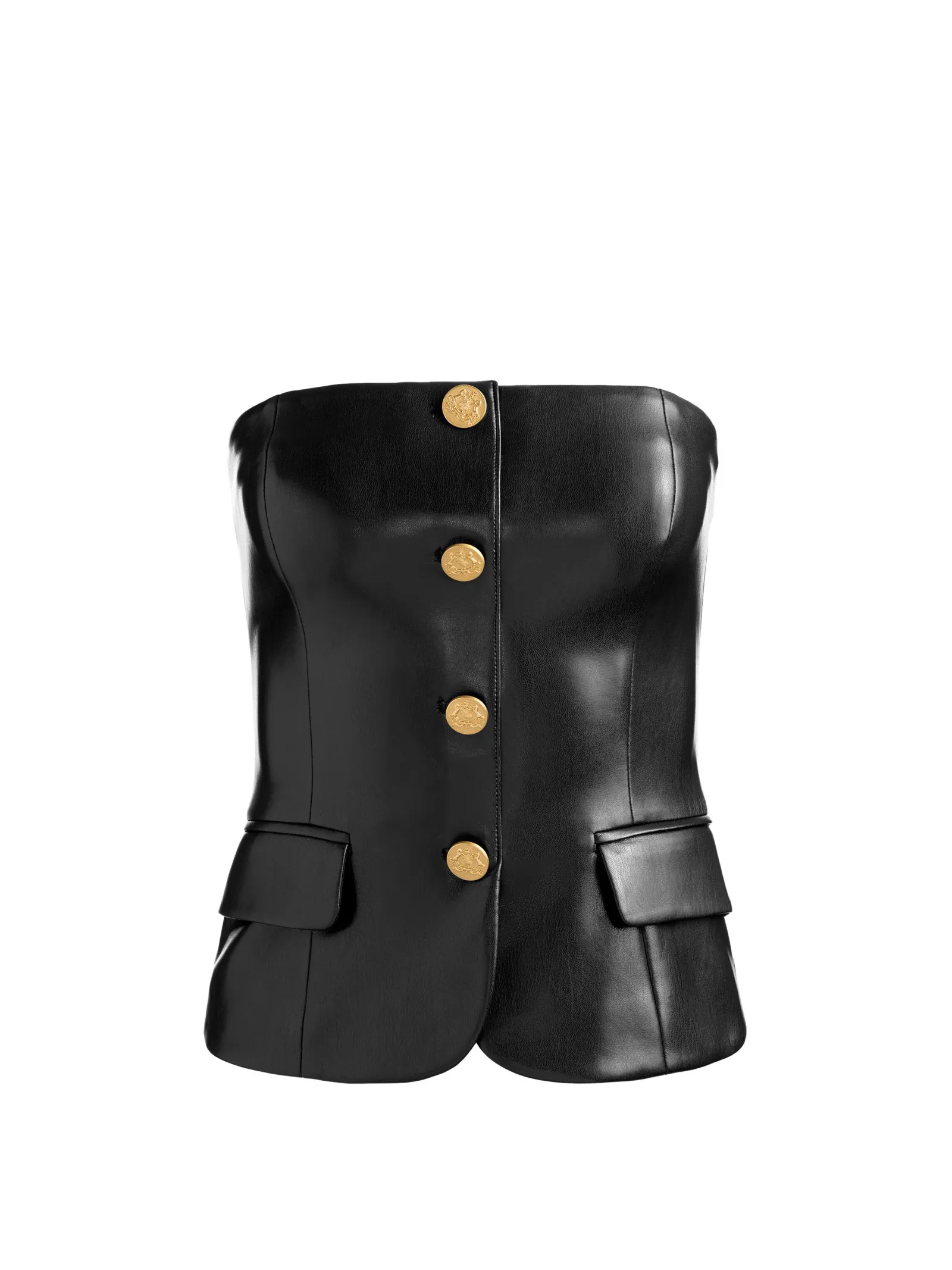 Alice and Olivia ANDREW PANT|JADE MESH BUTTON DOWN*MADISON VEGAN BUSTIER TOP