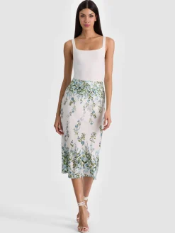 Alice and Olivia MIDI*MAEVE SLIP SKIRT