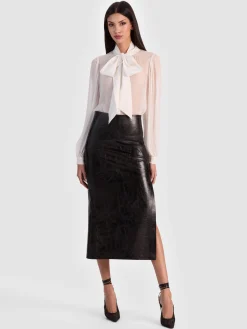 Alice and Olivia MIDI*MAEVE VEGAN MIDI SKIRT