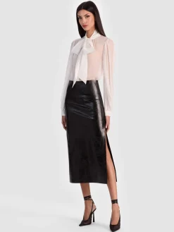 Alice and Olivia MIDI*MAEVE VEGAN MIDI SKIRT