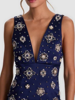Alice and Olivia MINI*MANDY EMBELLISHED MINI DRESS
