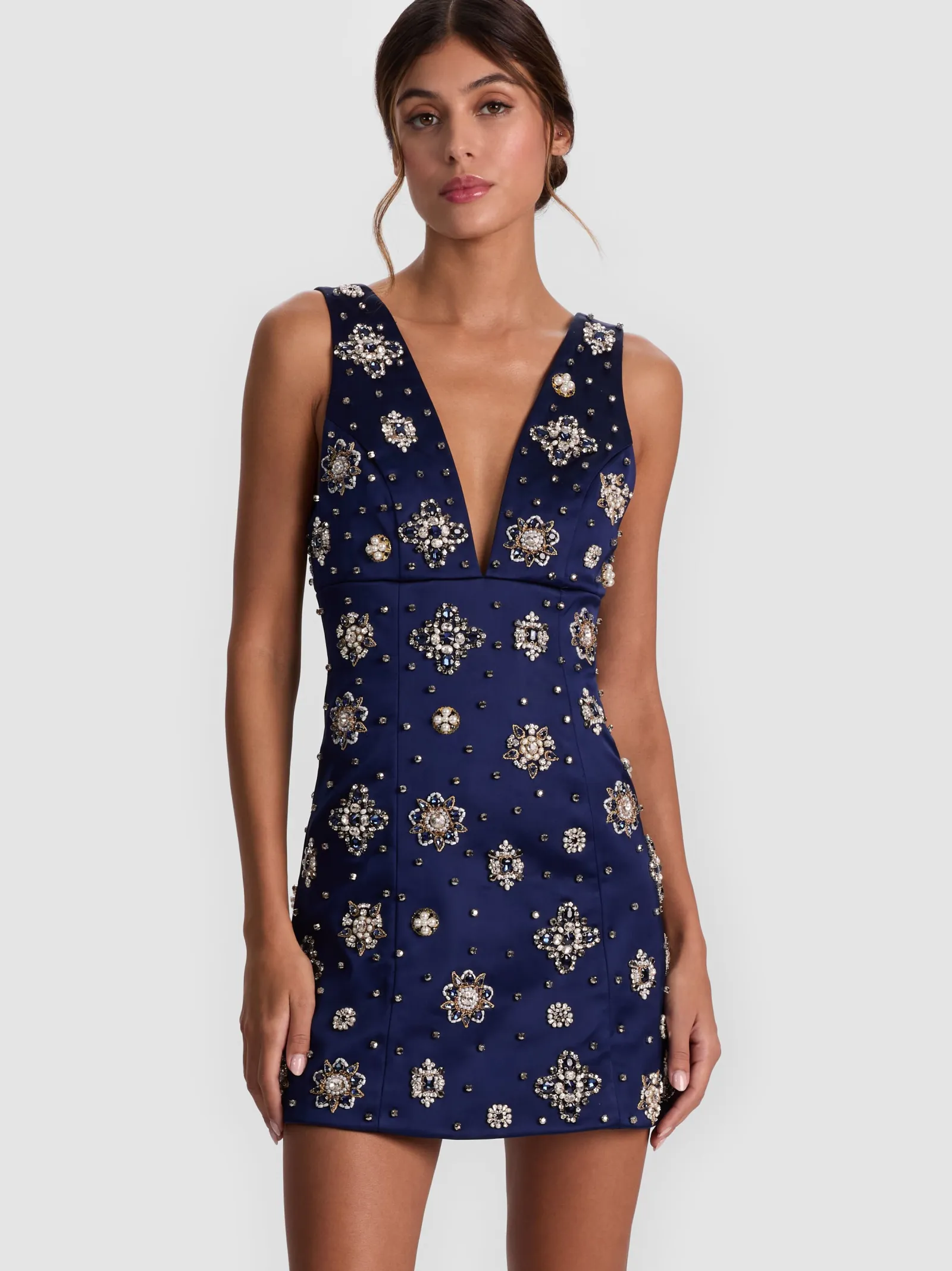 Alice and Olivia MINI*MANDY EMBELLISHED MINI DRESS