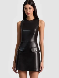 Alice and Olivia MINI*MARCELLA VEGAN MINI DRESS