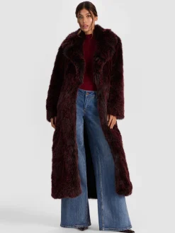 Alice and Olivia COATS*MARVIN FAUX FUR MAXI COAT