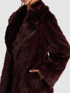 Alice and Olivia COATS*MARVIN FAUX FUR MAXI COAT