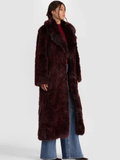 Alice and Olivia COATS*MARVIN FAUX FUR MAXI COAT