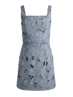 Alice and Olivia MINI*MARYANN LASER-CUT DENIM DRESS