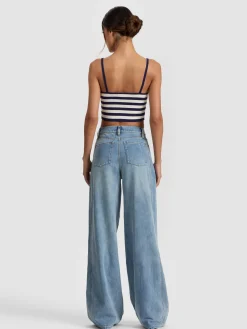 Alice and Olivia CROP TOPS*MAUDE STRIPED BRALETTE
